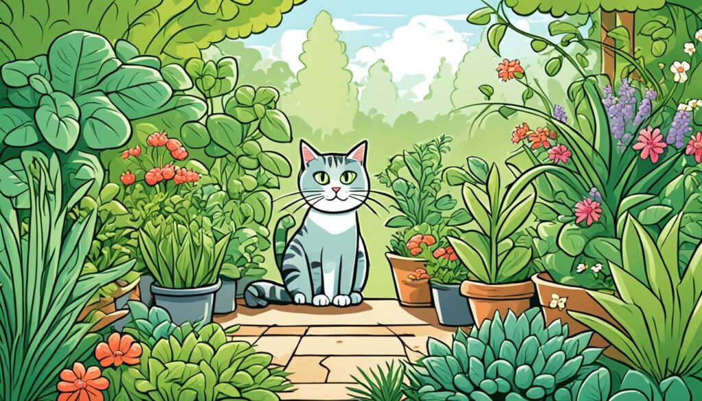 Convivencia gatos y plantas