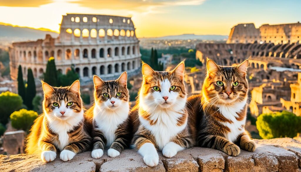 Gatos en Lugares Emblemáticos de Roma