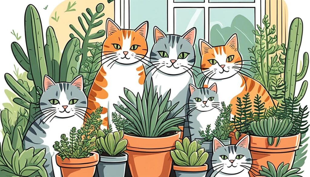 Gatos y Plantas