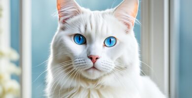 gato blanco ojos azules