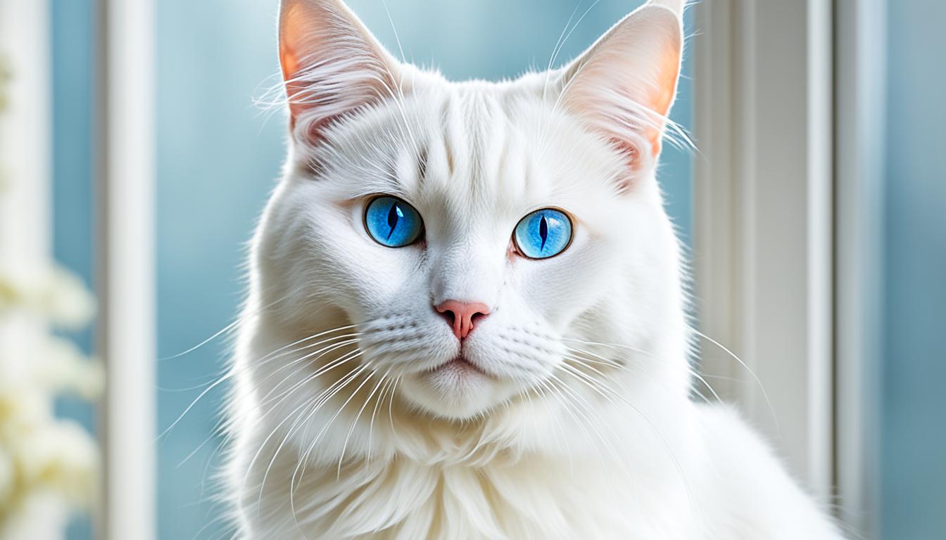 gato blanco ojos azules